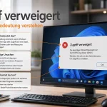 Zugriff verweigert Fehlermeldung auf Bildschirm mit Erklärung
