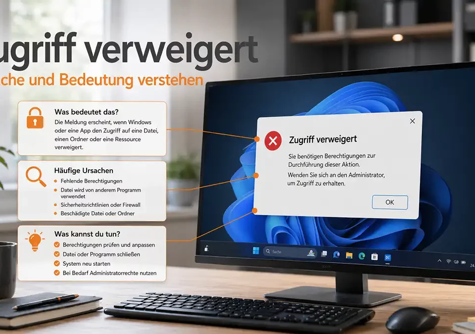 Zugriff verweigert Fehlermeldung auf Bildschirm mit Erklärung