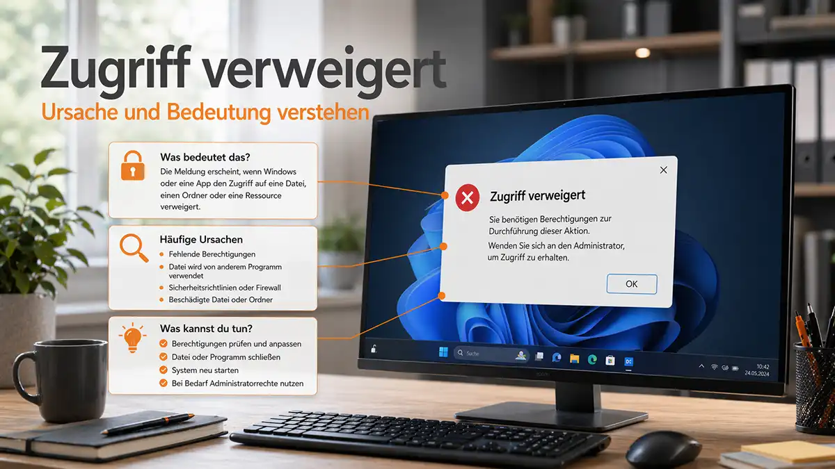 Zugriff verweigert Fehlermeldung auf Bildschirm mit Erklärung